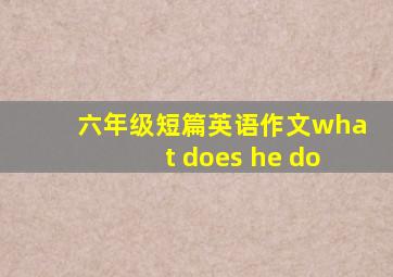 六年级短篇英语作文what does he do